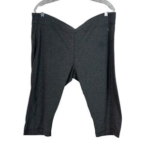 Danskin Now Gray Fitted Style Crop Capri Length Cotton Blend Leggings XXL 20